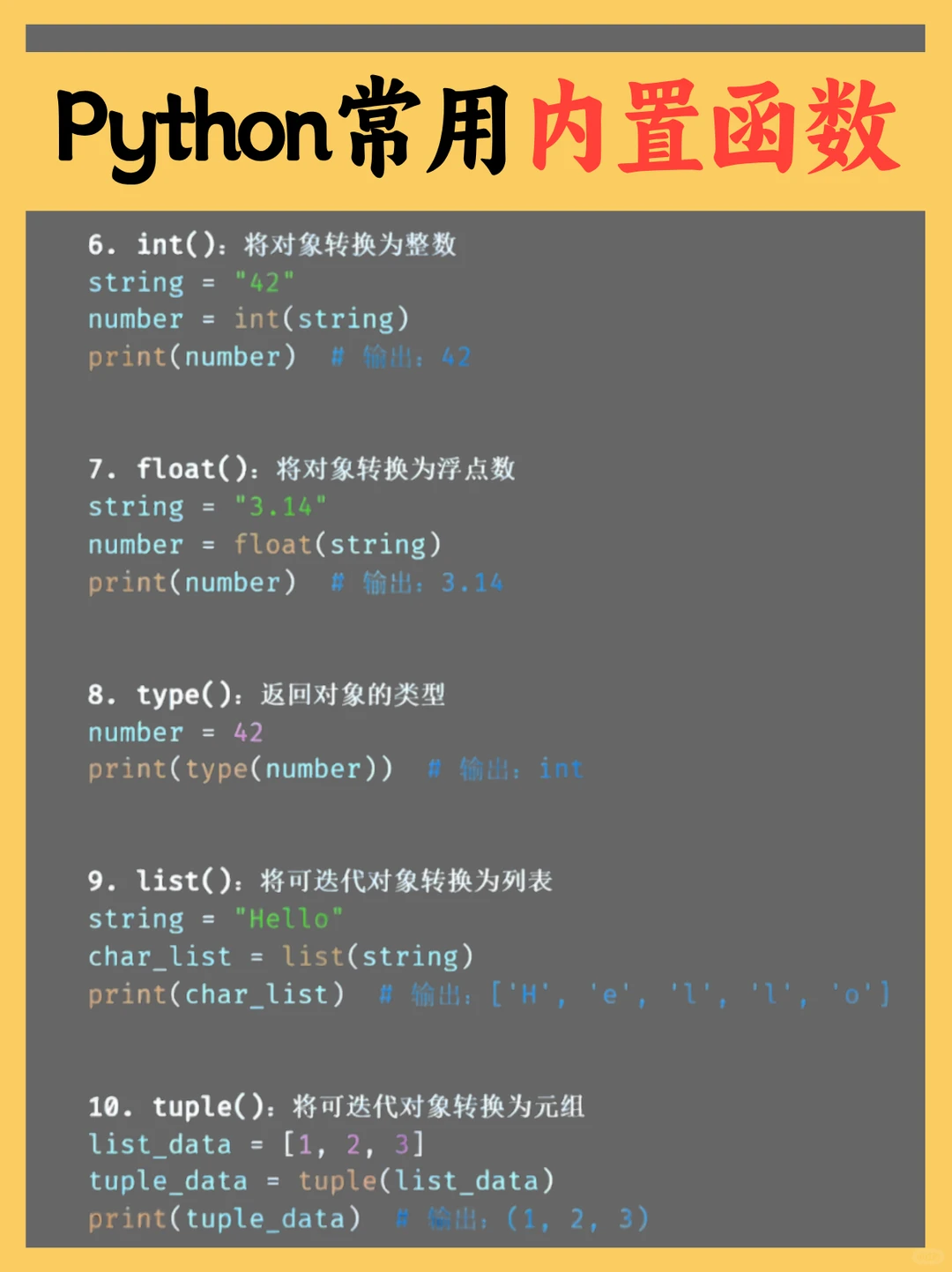 别死记硬背！Python内置函数整理（一）