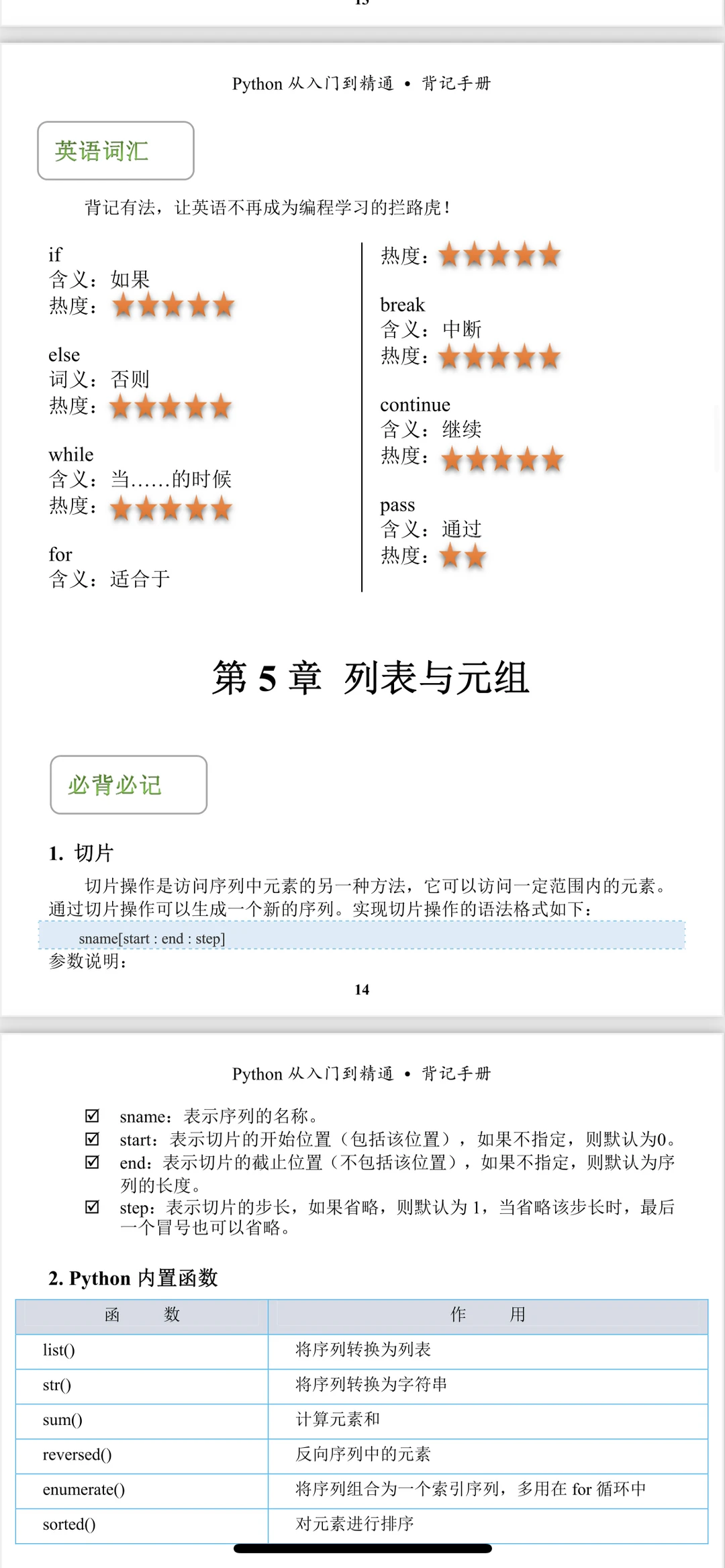 Python无非就这10页纸，三天就背完了！！