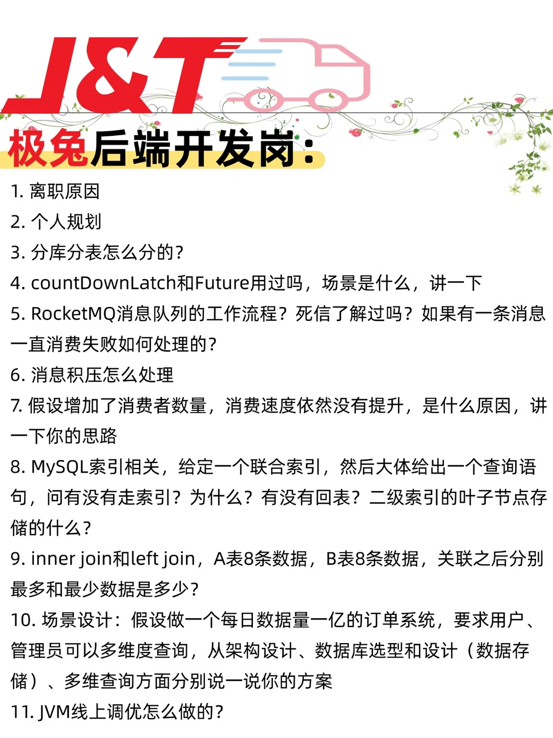 极兔Java后端开发1h15min（一面凉经）