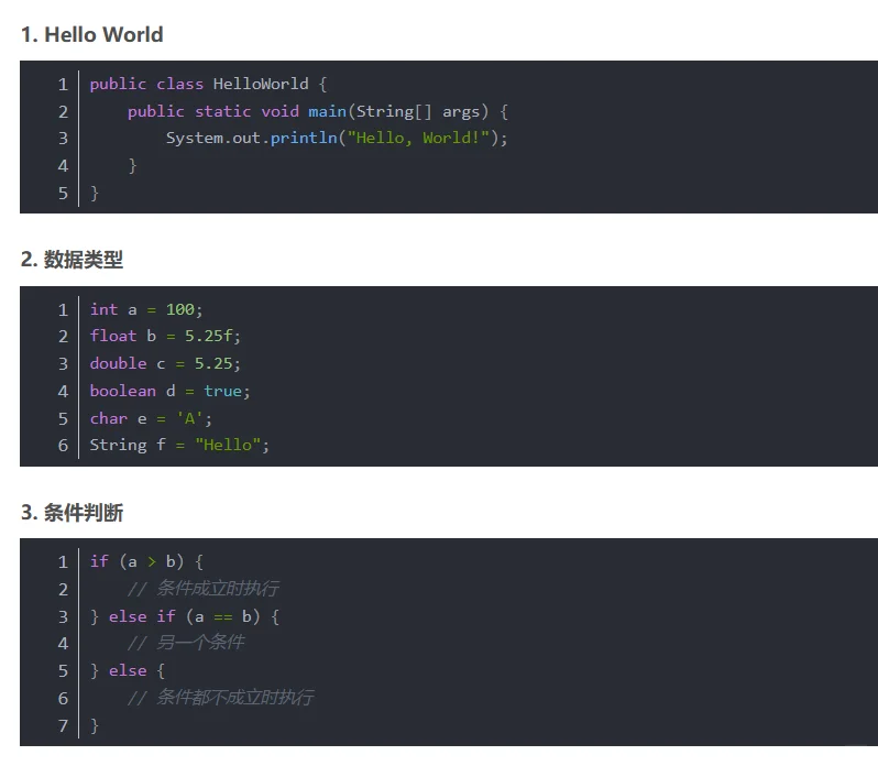 超有用的JAVA代码大全｜JAVA入门进阶