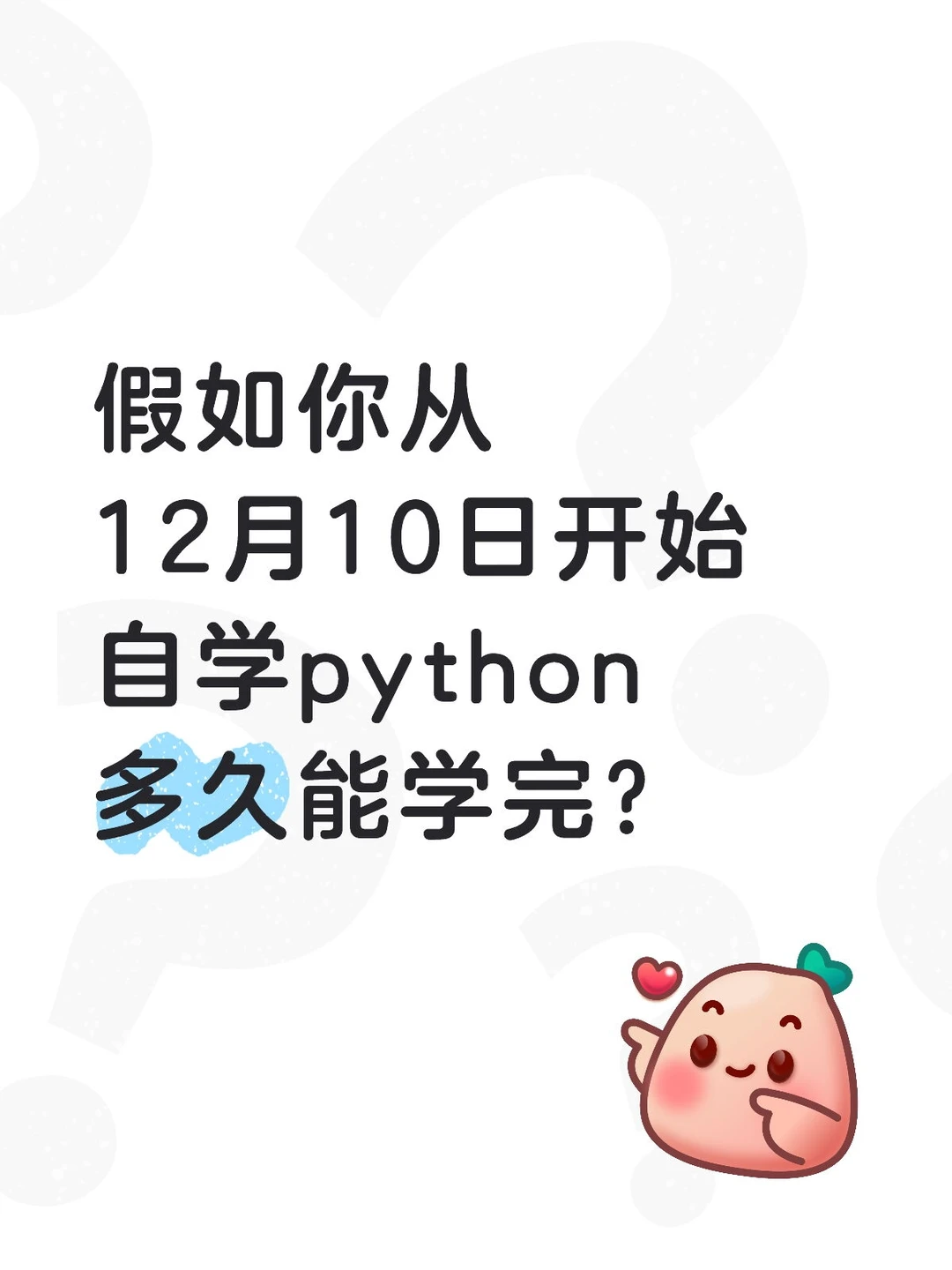 假如你从12月10日才开始自学Python！