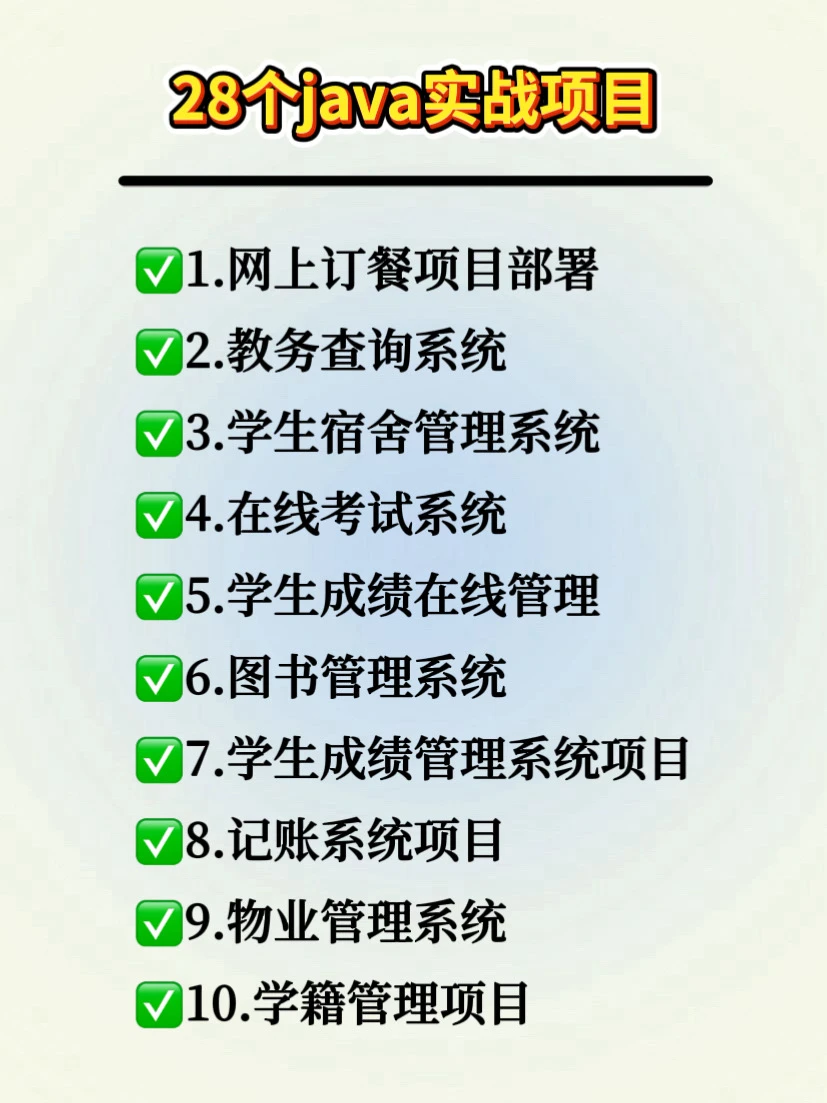 一周练完Java编程28个毕设实战项目！