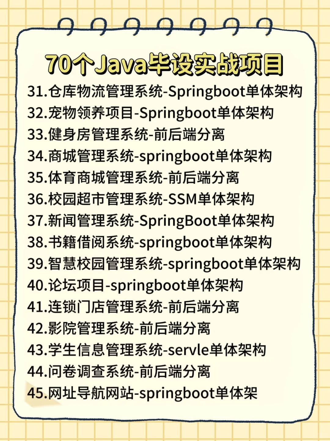 72个Javaweb毕设实战项目拿走直接用 附源码