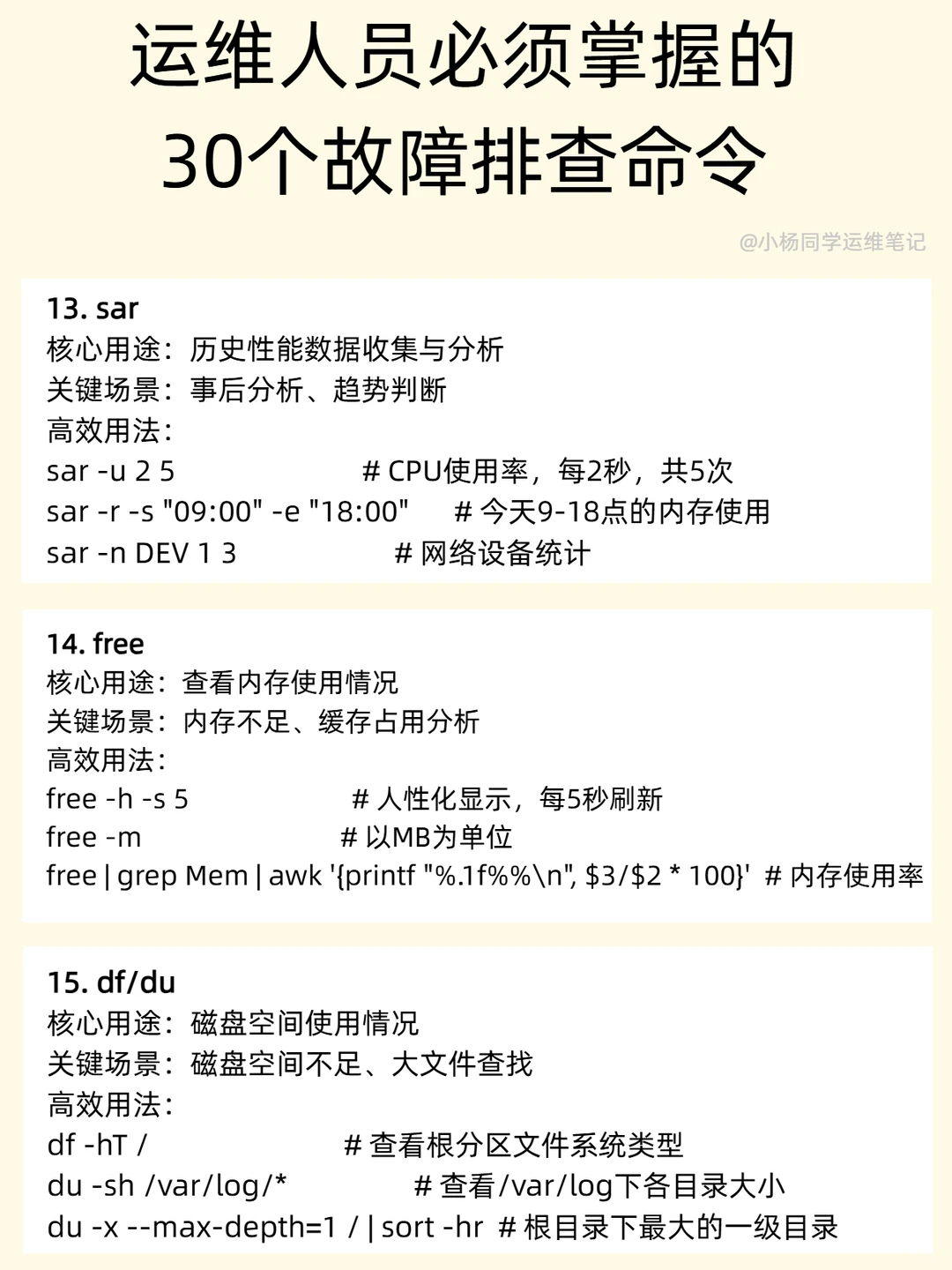 运维人员必须掌握的30个故障排查命令