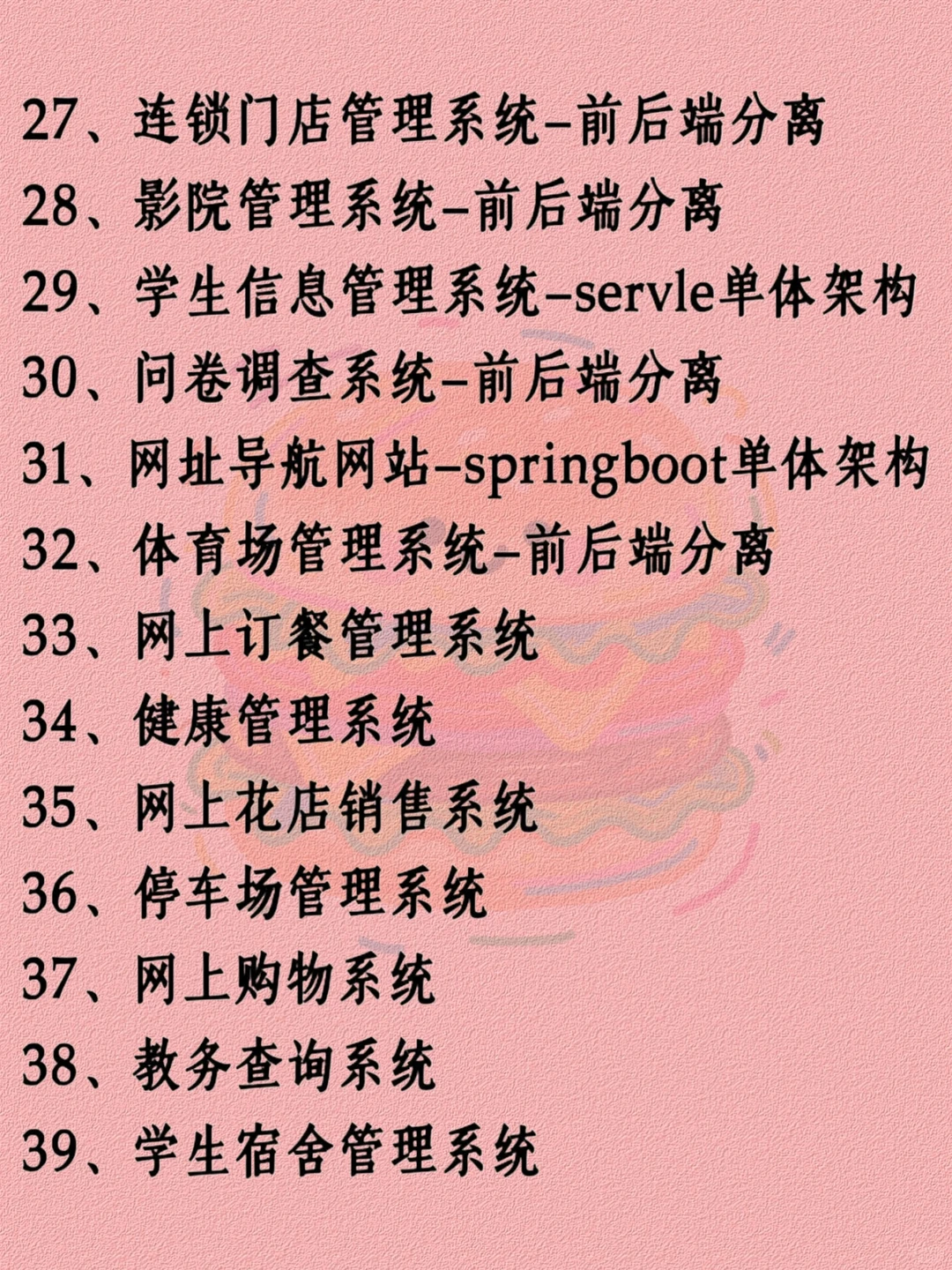 计算机专业毕设 52套Java毕设项目 轻松过考