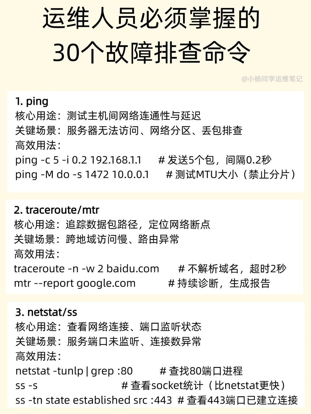 运维人员必须掌握的30个故障排查命令