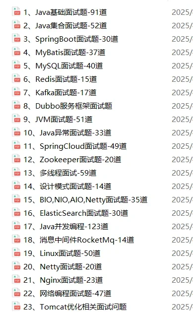 Java后端面试八股文，7天刷完通过率95%