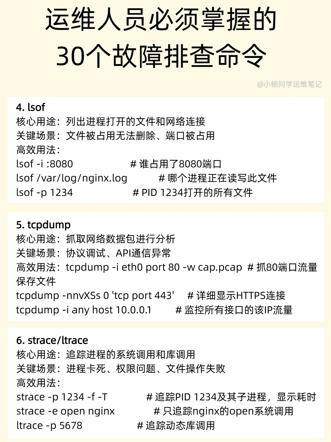 运维人员必须掌握的30个故障排查命令