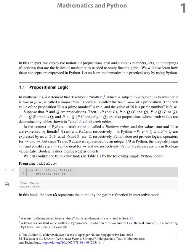 《线性代数与 Python：理论与应用》