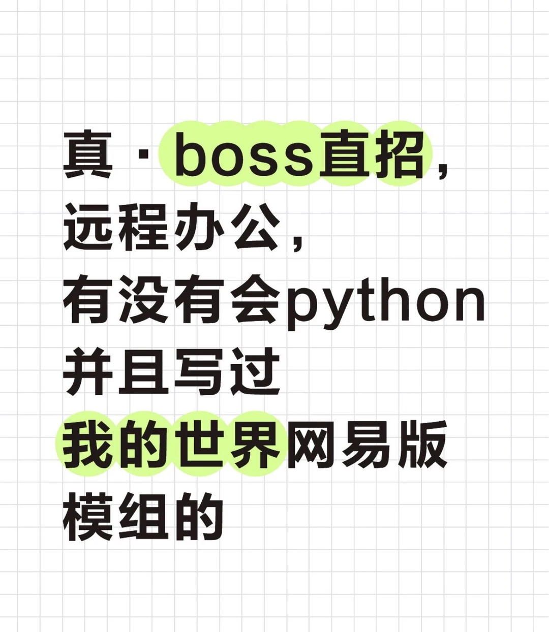 线上公司，python开发x我的世界