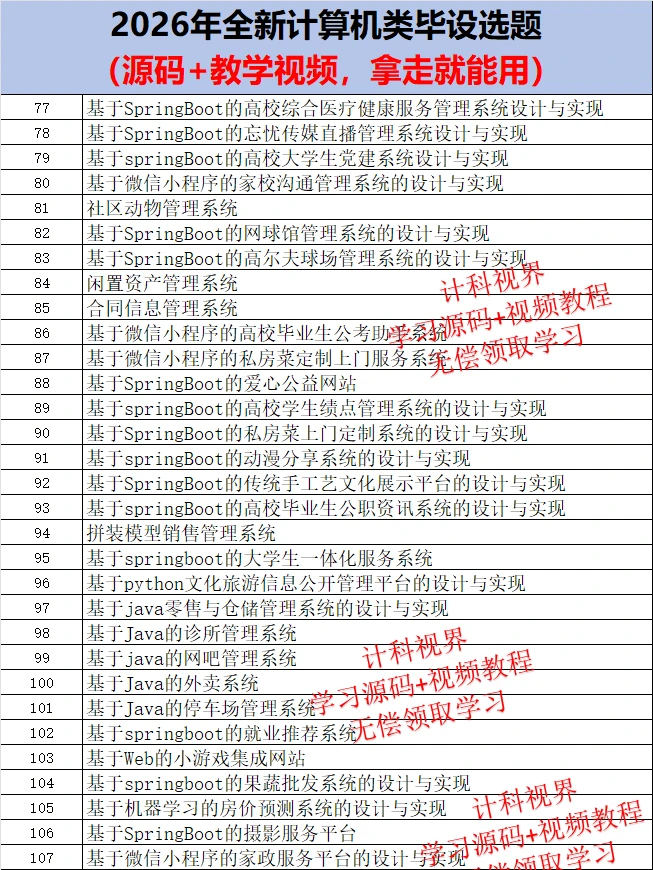 告别烂大街！26年简单新颖的计算机毕🔥设选