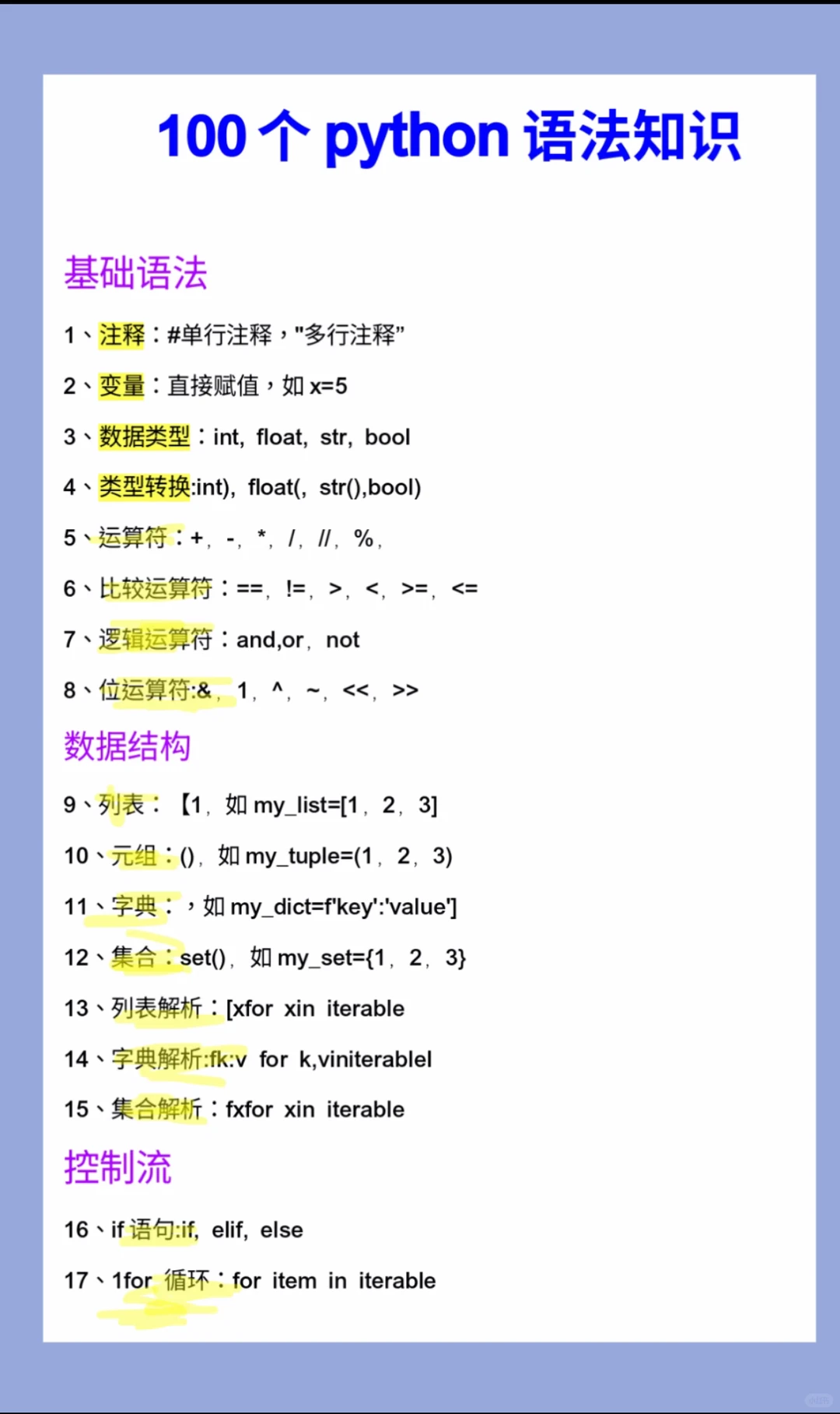 英语🔥掌握Python语法知识！