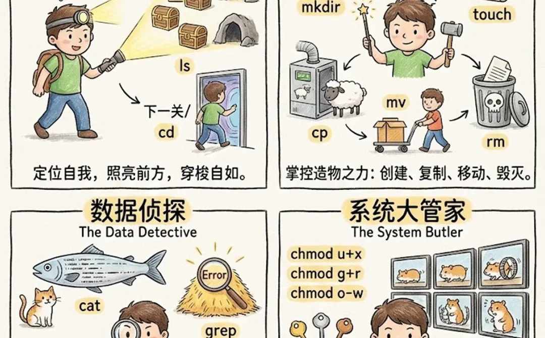 Linux常用命令手查表（通关指南）