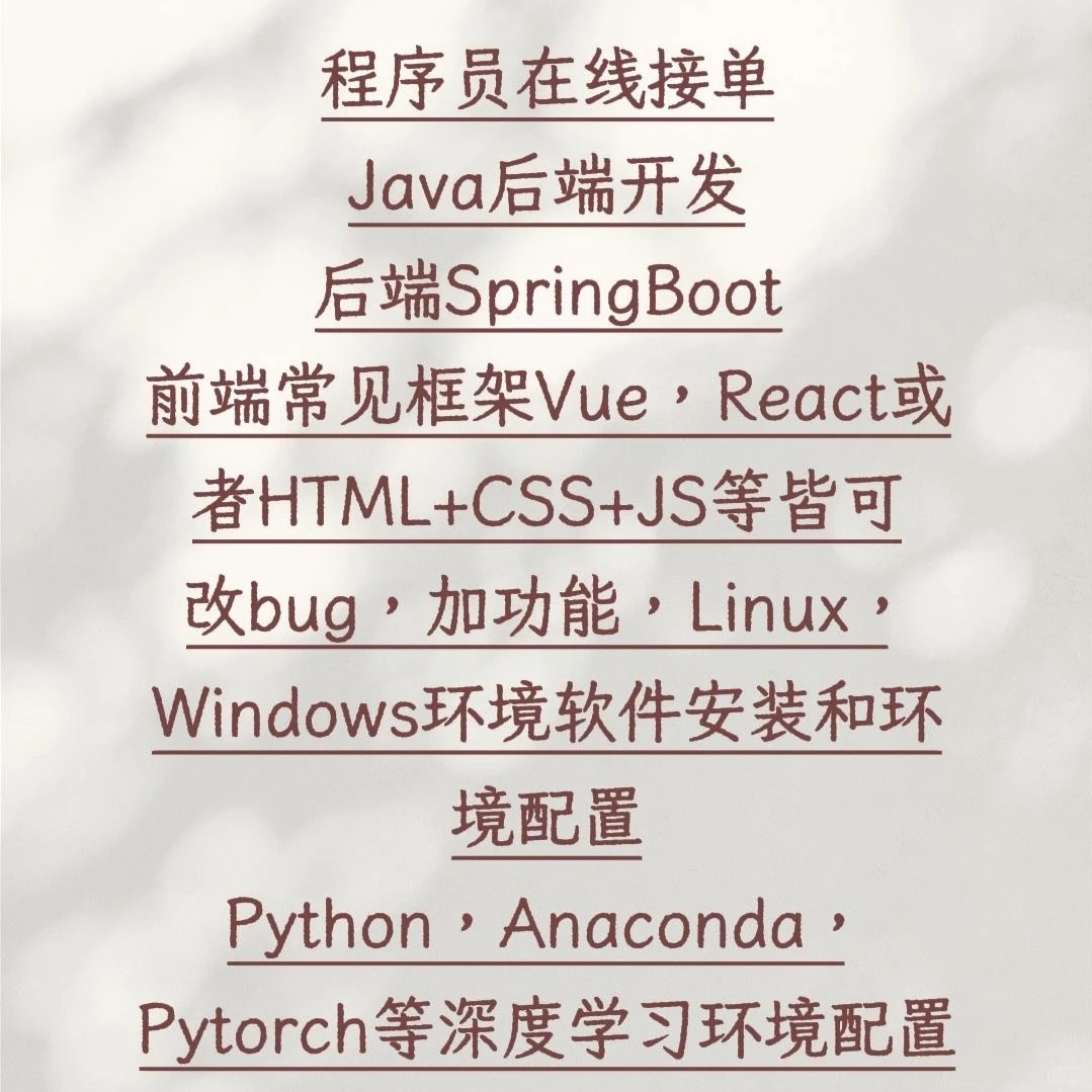 程序员在线接单，定制前后端分离web项目
