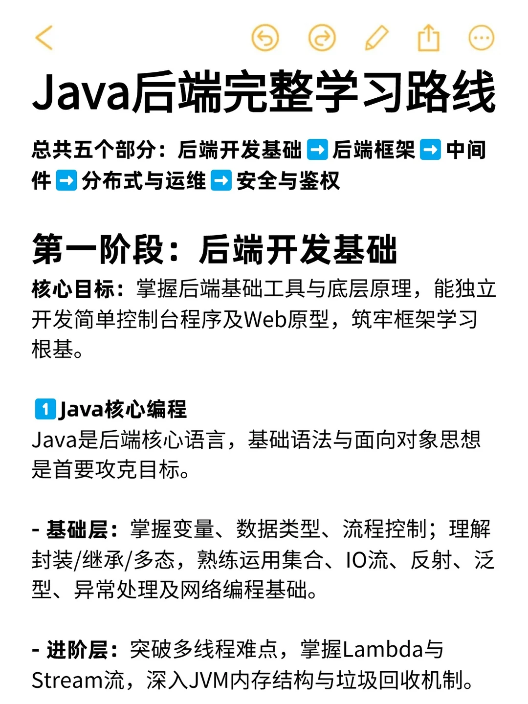 Java后端完整学习路线‖干货整理