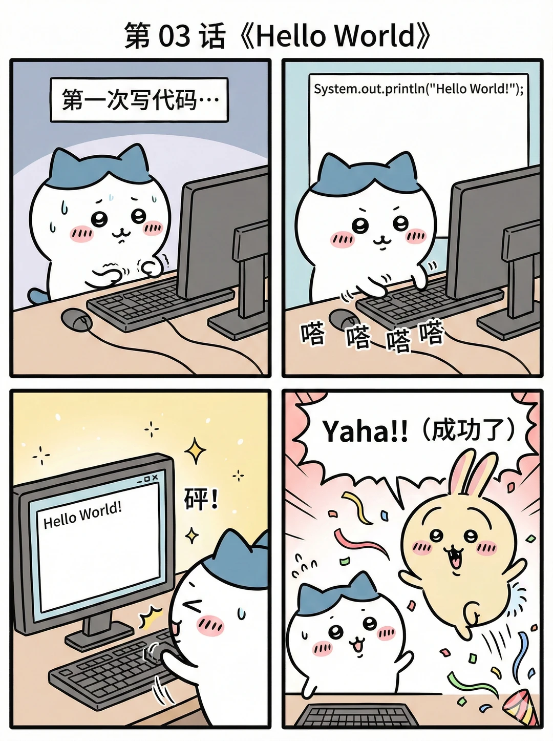 0基础进！和Chiikawa一起3分钟搞定Java入门