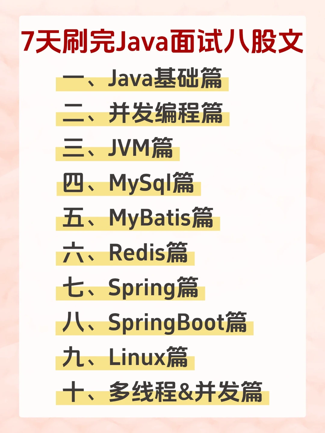 背完这20页纸你的Java面试就稳了！