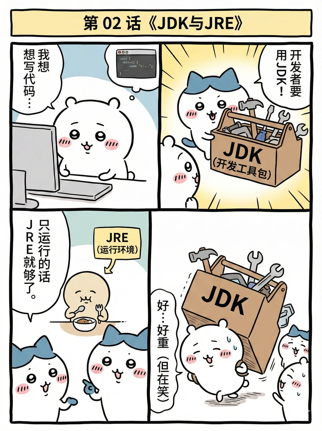 0基础进！和Chiikawa一起3分钟搞定Java入门