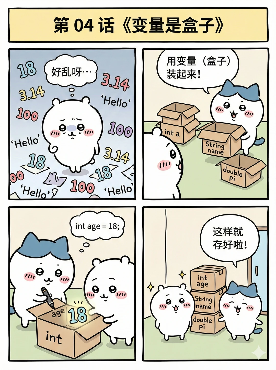 0基础进！和Chiikawa一起3分钟搞定Java入门