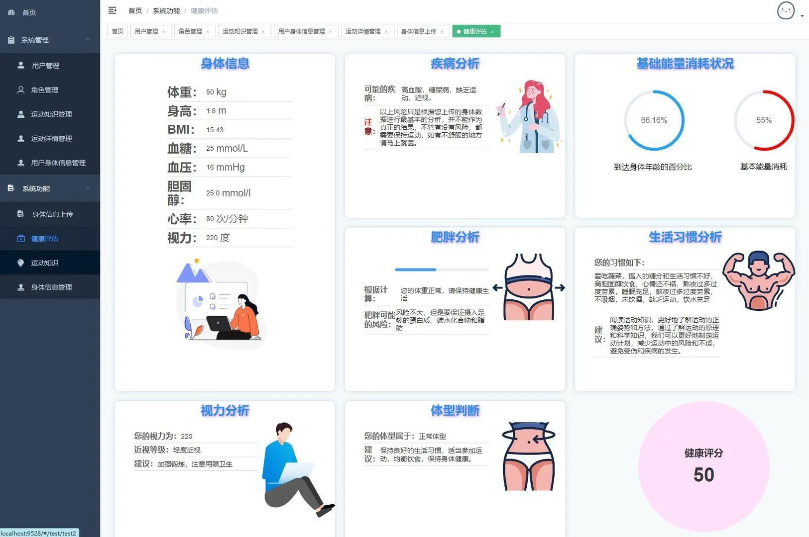 个人健康管理系统，拿走不谢！