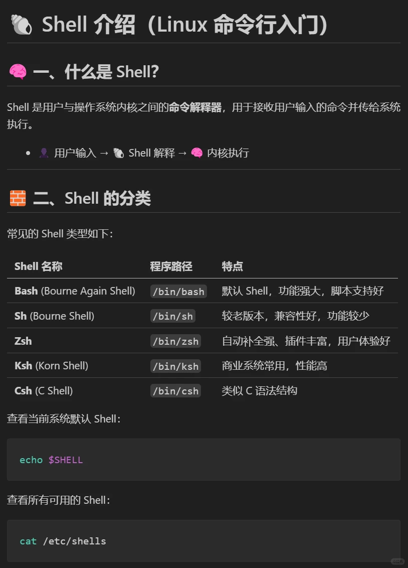 🐚 Shell 介绍（Linux 命令行入门）