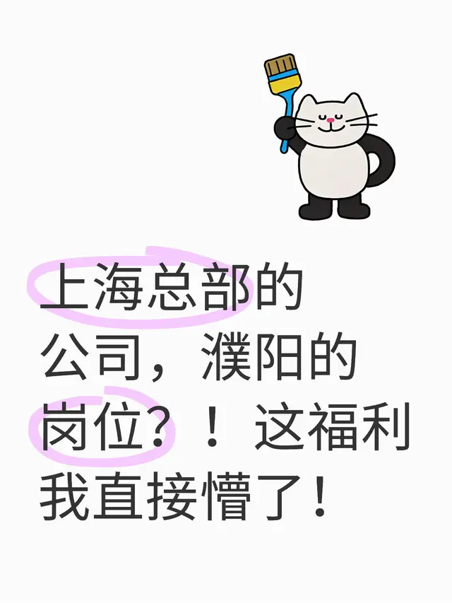 上海总部的公司，濮阳的岗位？！这福利我直接