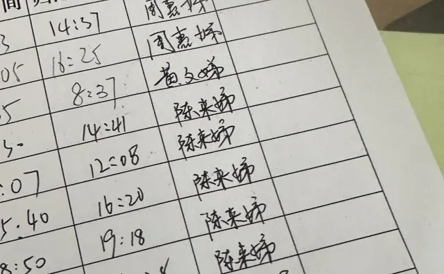 看到了宿管阿姨的签名….