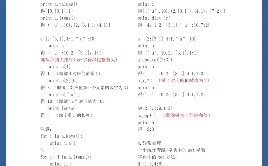 Python考试重点笔记总结❗期末轻松90➕