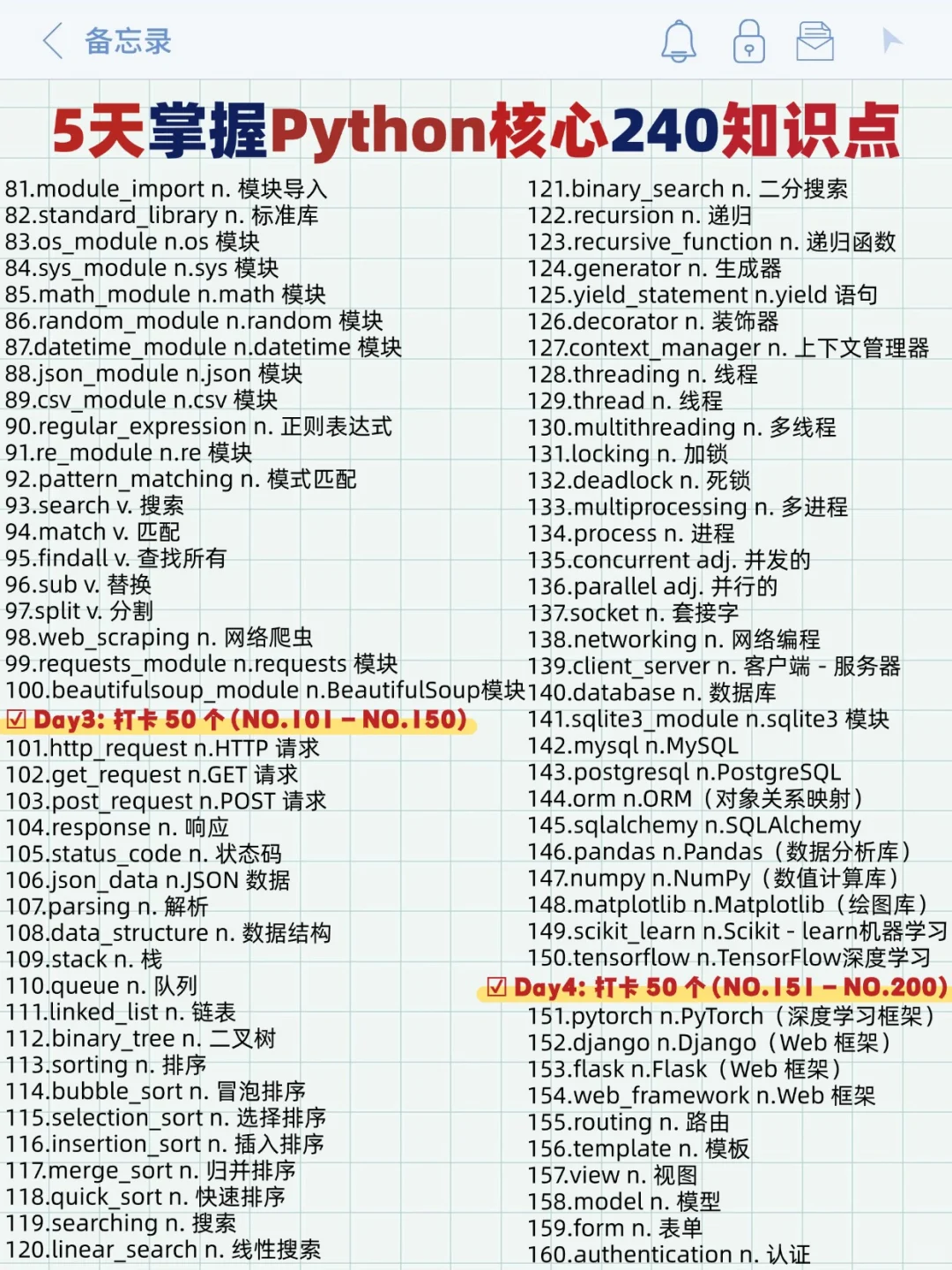 Python核心240知识（学习笔记在下方自取）