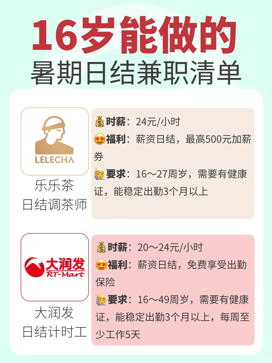 16岁就能做的暑期兼职清单🔥学生党速存