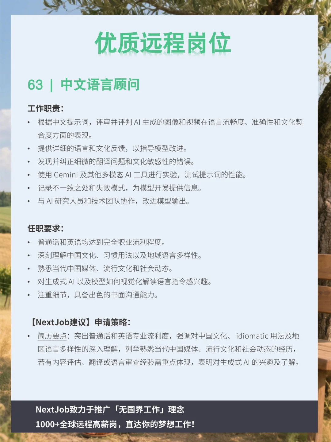 挖到宝了✨这些机会需要中文好的你！