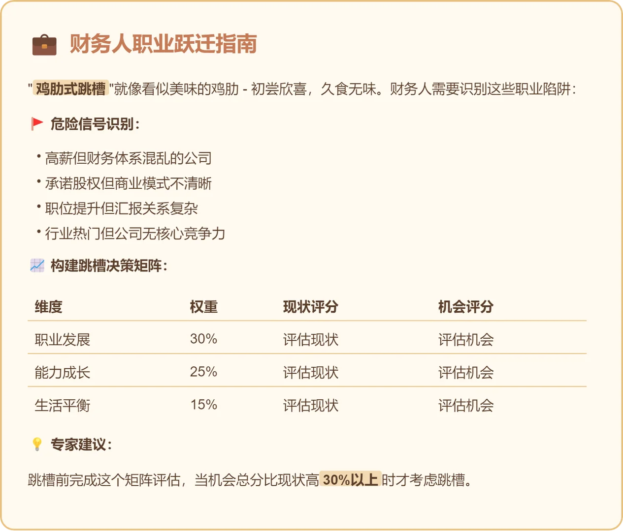 财务人跳槽的智慧，如何避开鸡肋陷阱