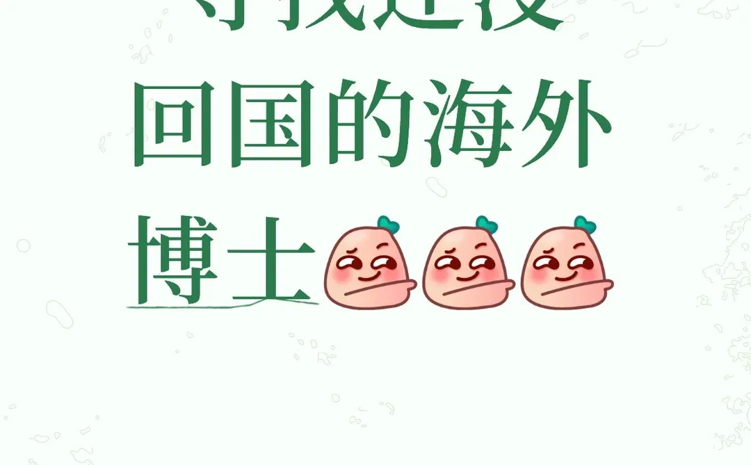 寻找还没回国的海外博士[