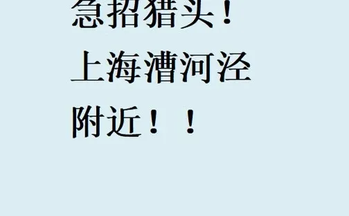游戏猎头公司招人啦！！！ 坐标漕河泾