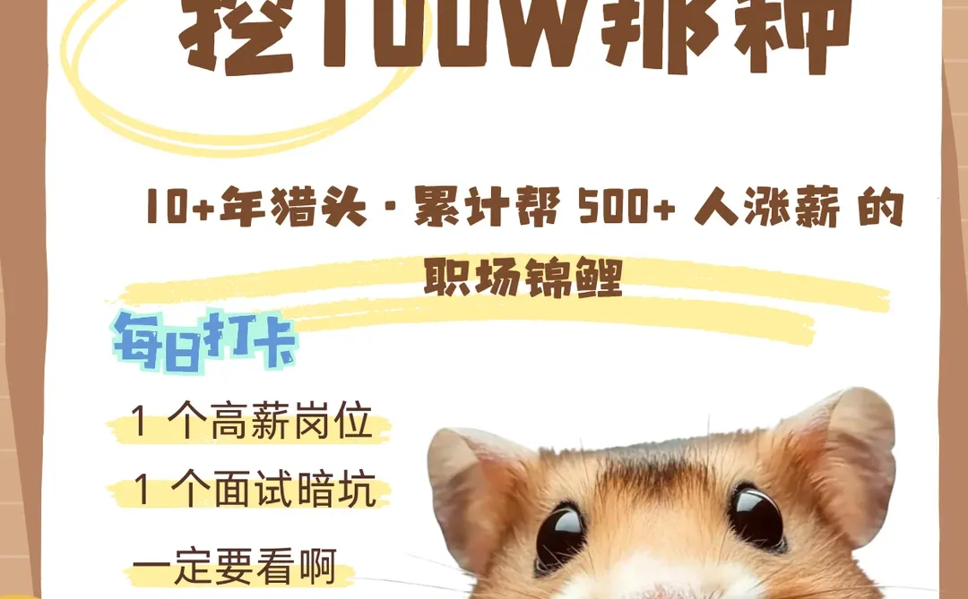 我，猎头，挖 100w+ 年薪的那种