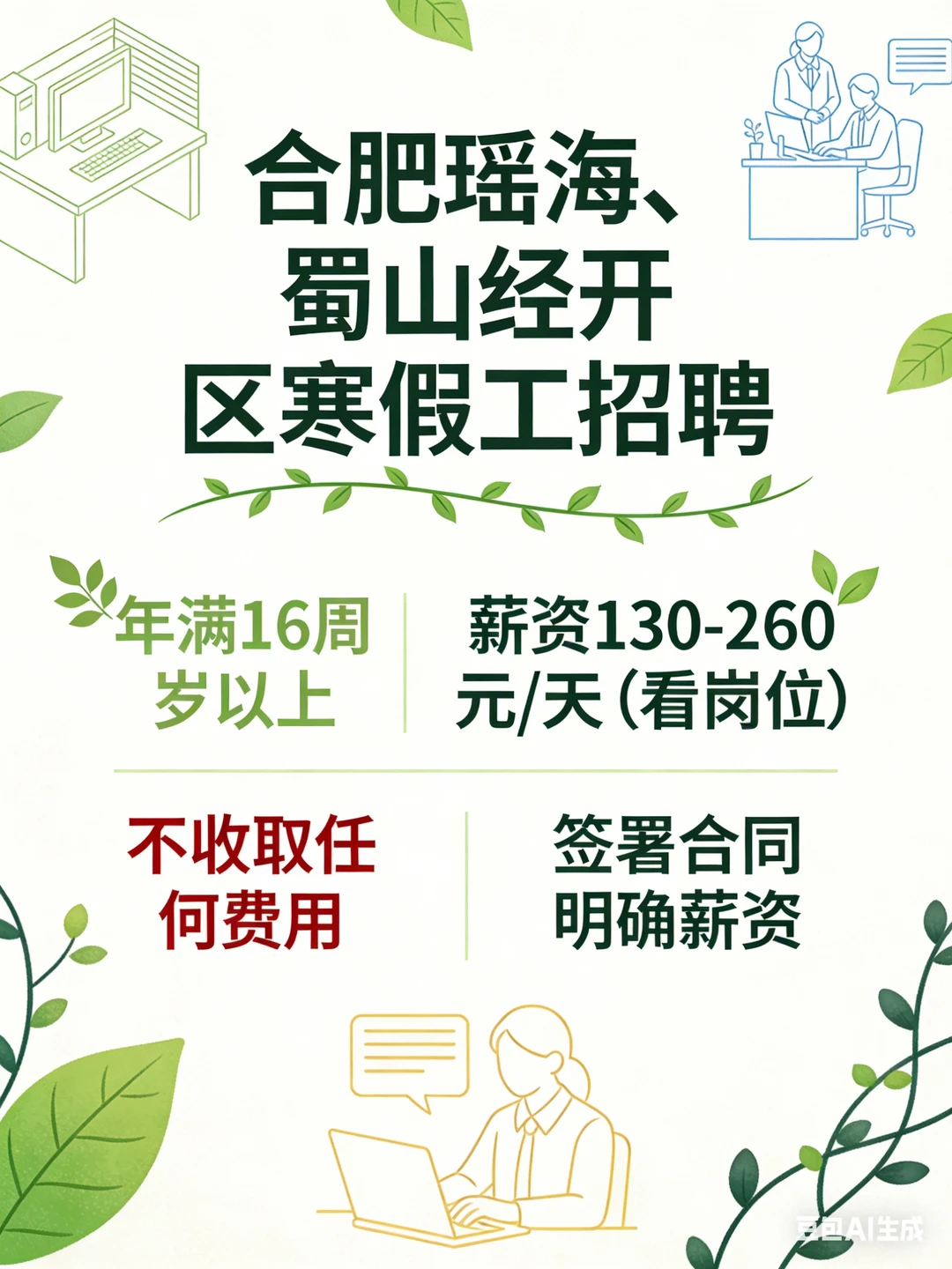 合肥学生寒假工招聘年前短期兼职