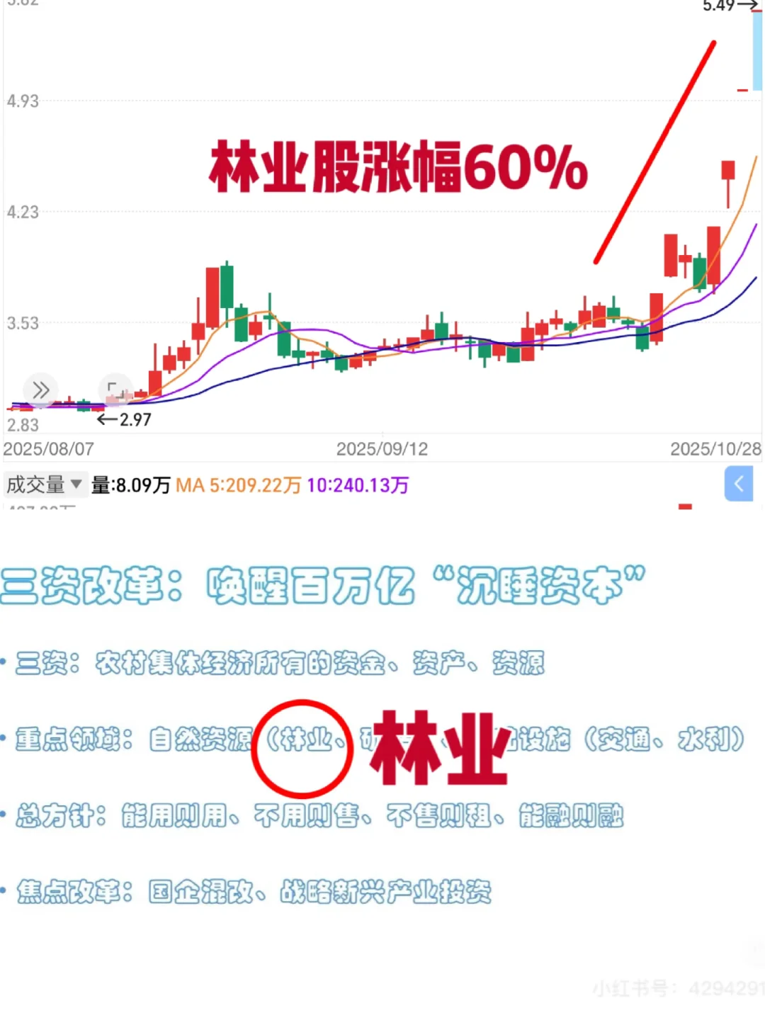 看看我10.21的笔记：三资改革后林业股启动
