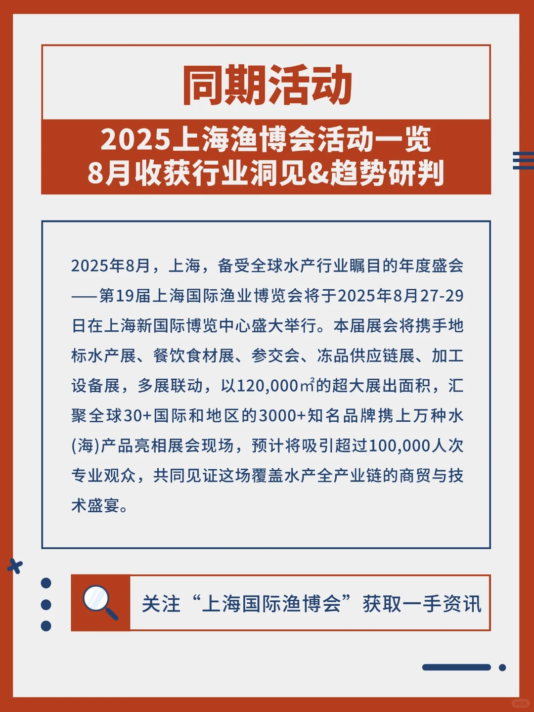 【同期活动】2025上海渔博会活动一览（上）