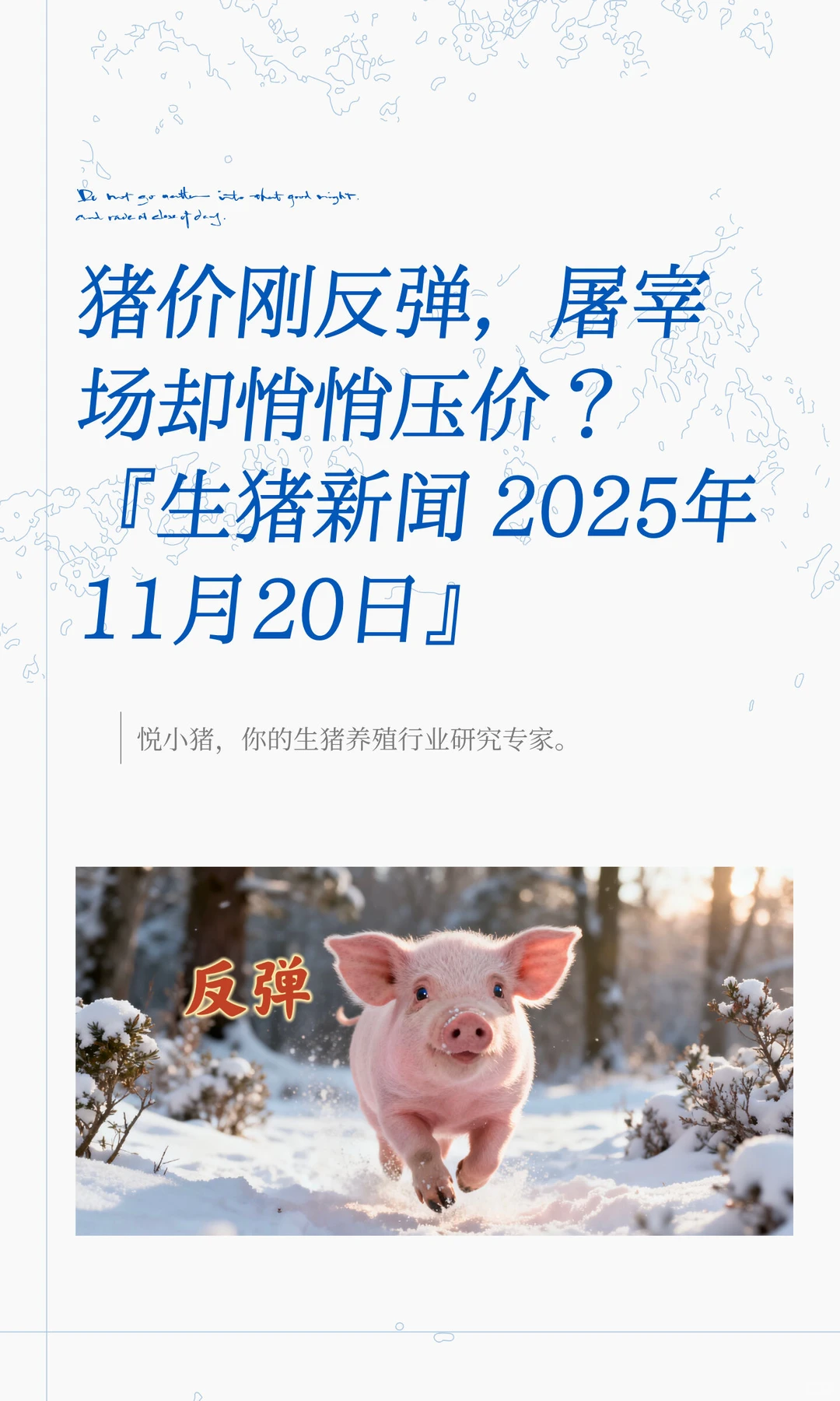 猪价刚反弹，屠宰场却悄悄压价？ 『生猪新