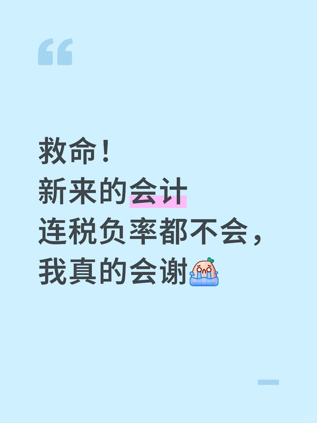 财务人心态崩了…新来的会计居然不会税负率