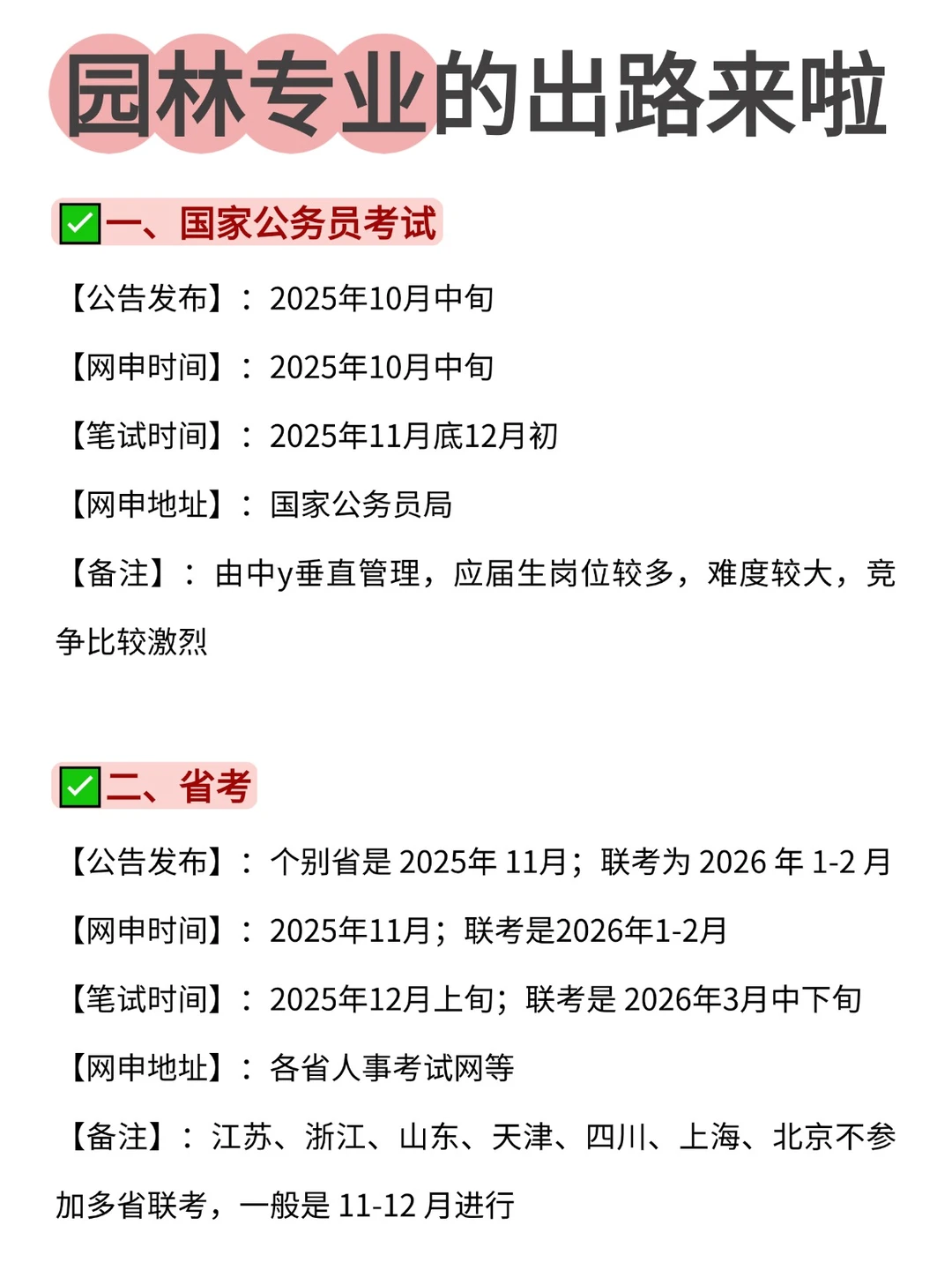 属于园林专业的出路来啦！！！
