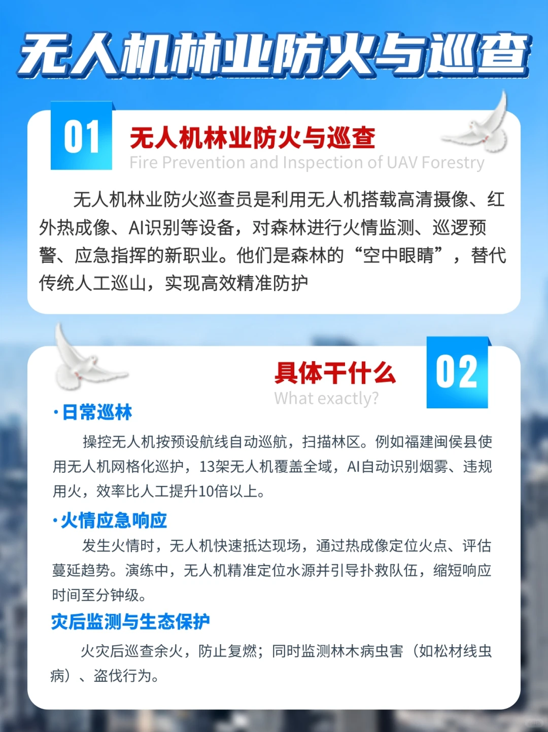 每天认识一个无人机行业工作—林业防火巡查