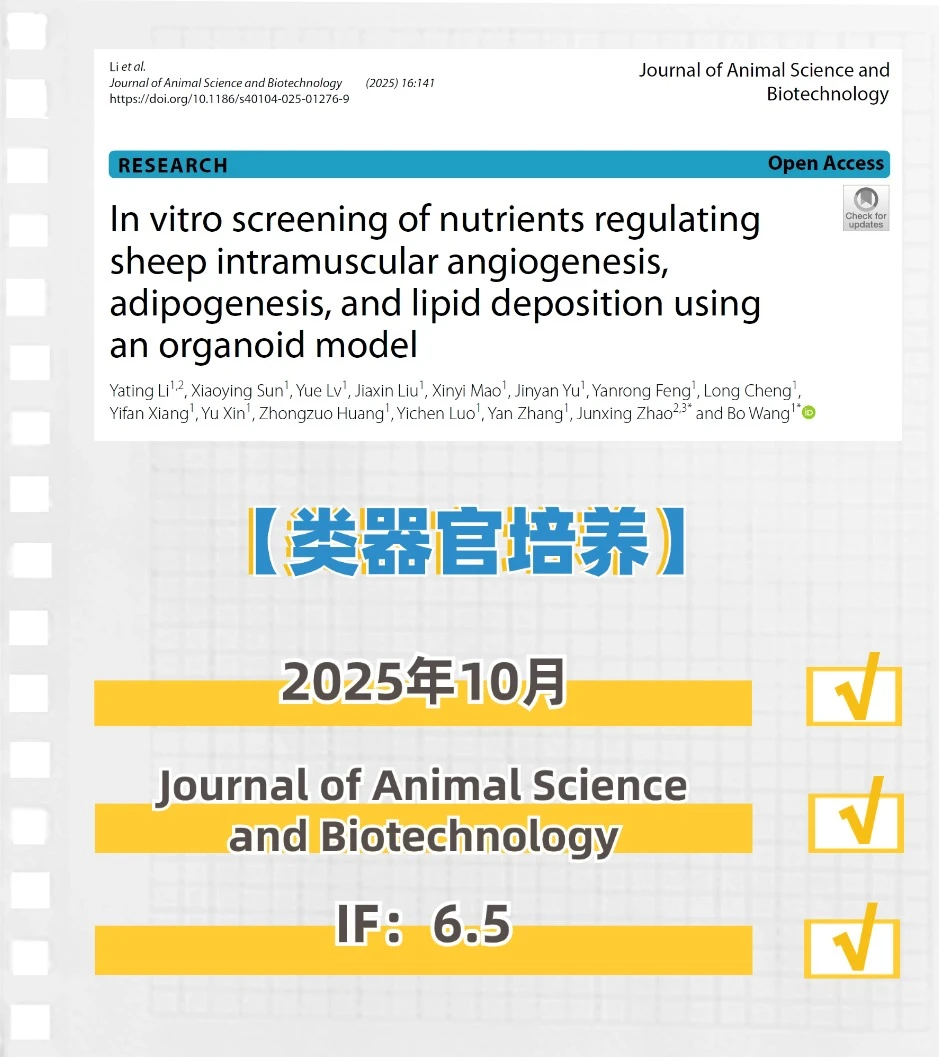 【类器官培养】中国农业大学王波发文