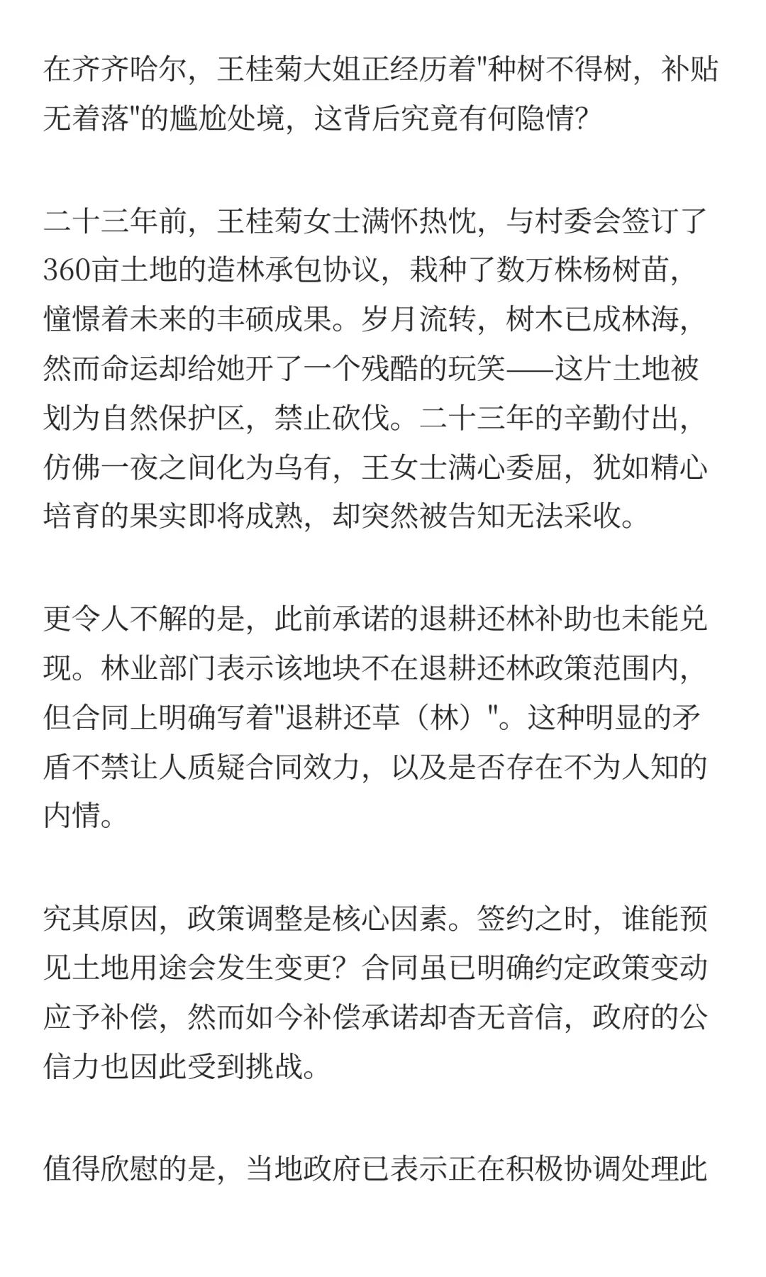 离大谱！齐齐哈尔农户种杨树23年，采伐补贴