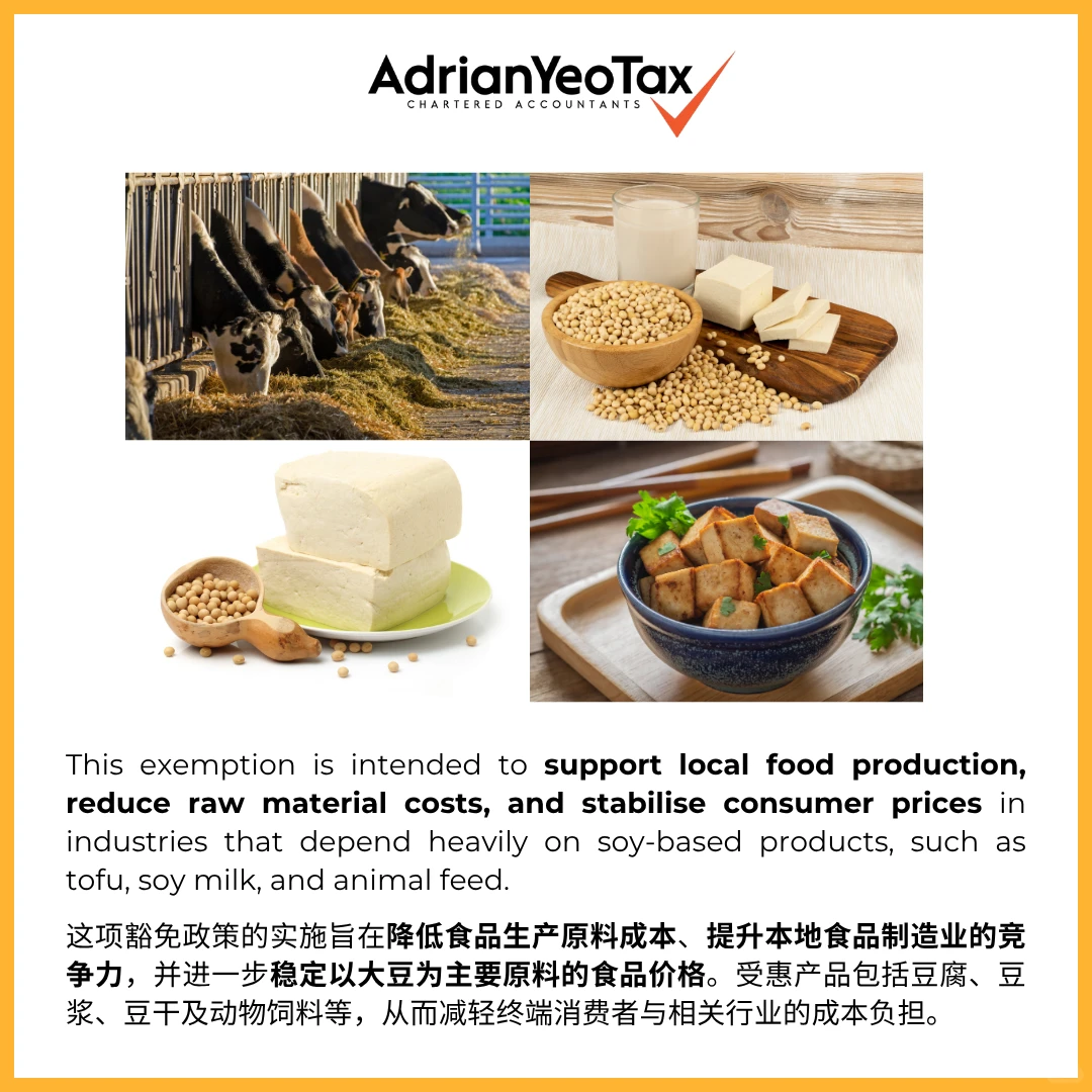 🇲🇾1130前大豆和动物饲料可以退税?!