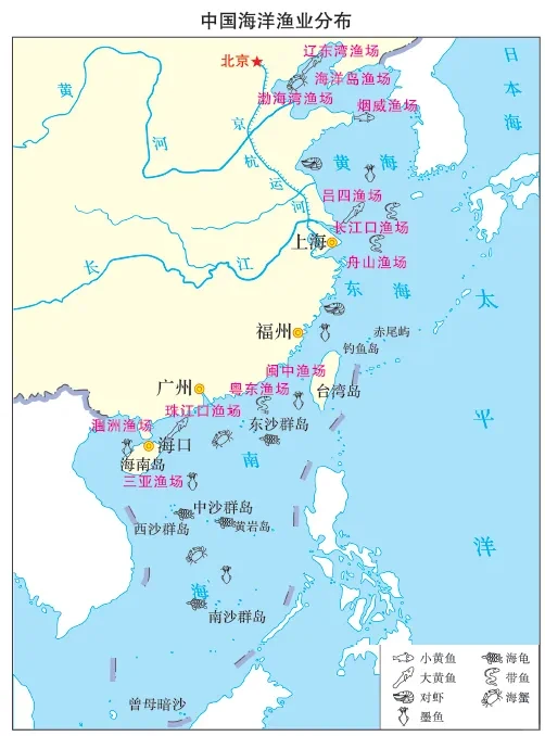 我国海洋渔业分布和海洋资源分布图‼️