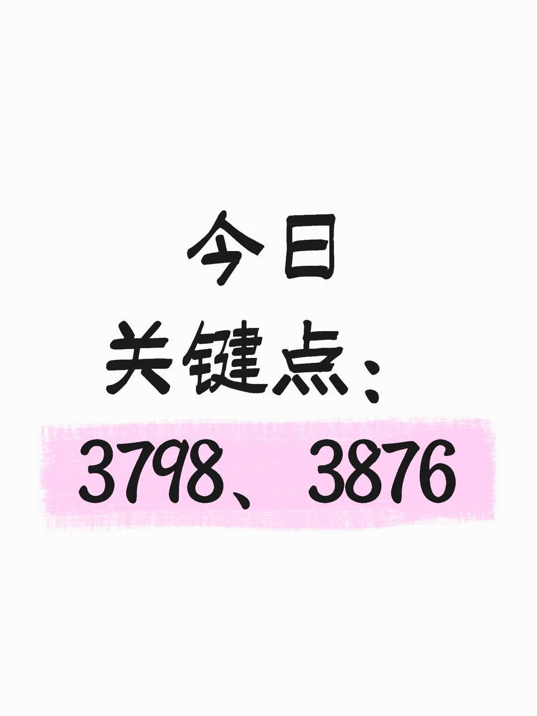 今日关键点:3798、3876