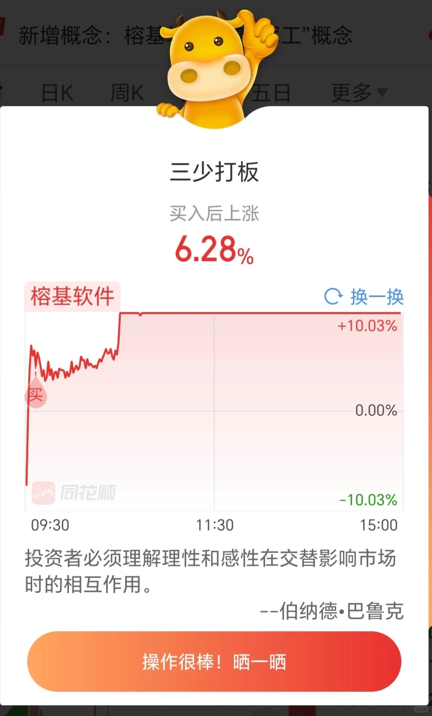 三少实盘第157天:收获一个涨停,又卖飞了