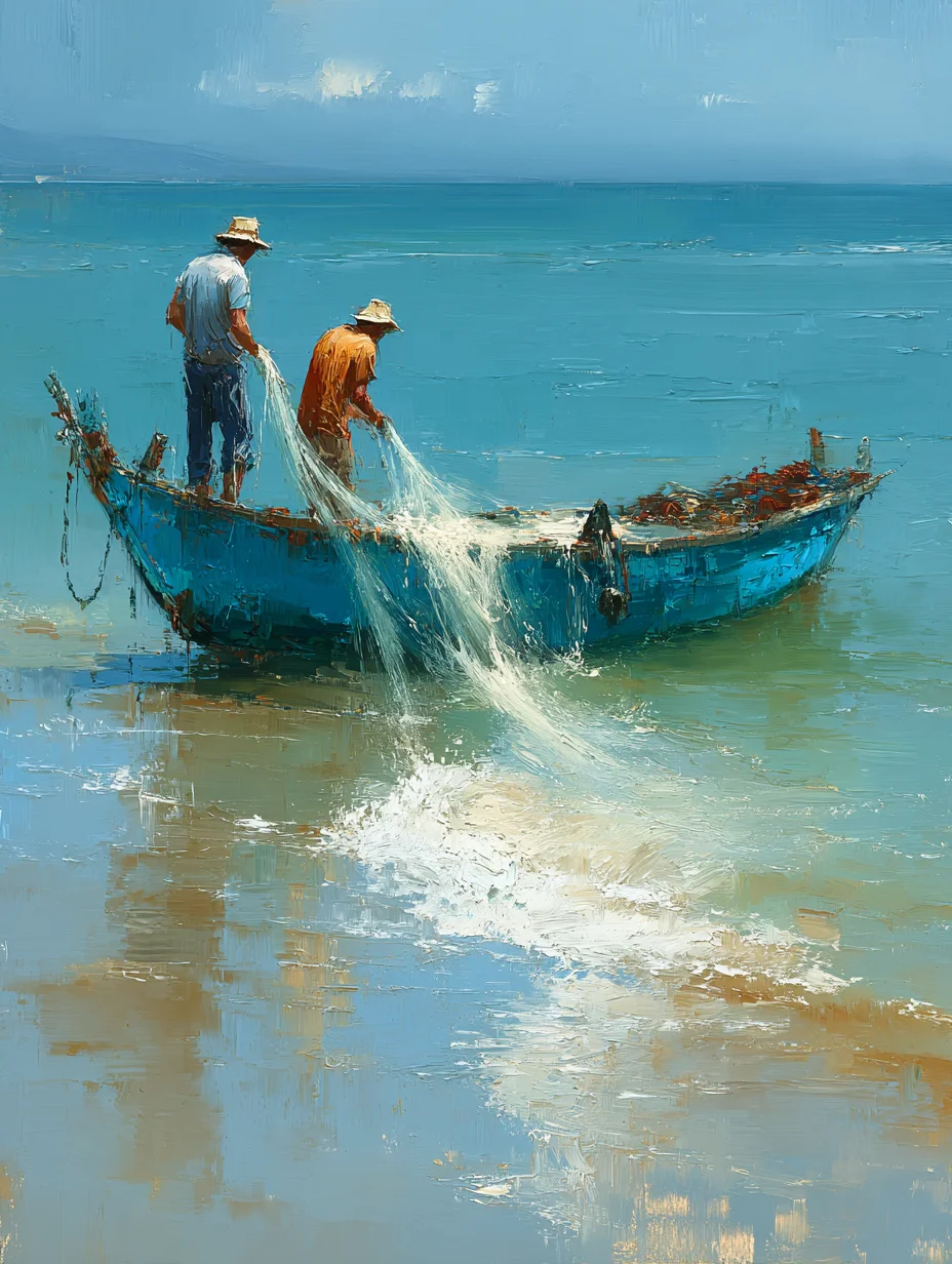 海之劳作：渔民补网的日常与坚守