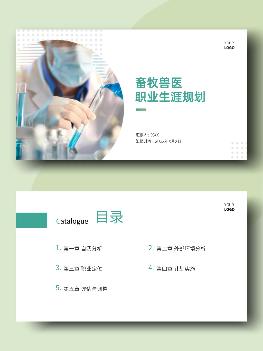 畜牧兽医大学生职业生涯规划书word+ppt